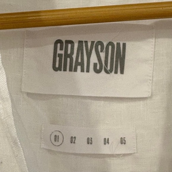 Grayson 1 The Hero Linen Button Down Shirt White Long Sleeve Relaxed Womens XS - Picture 4 of 8